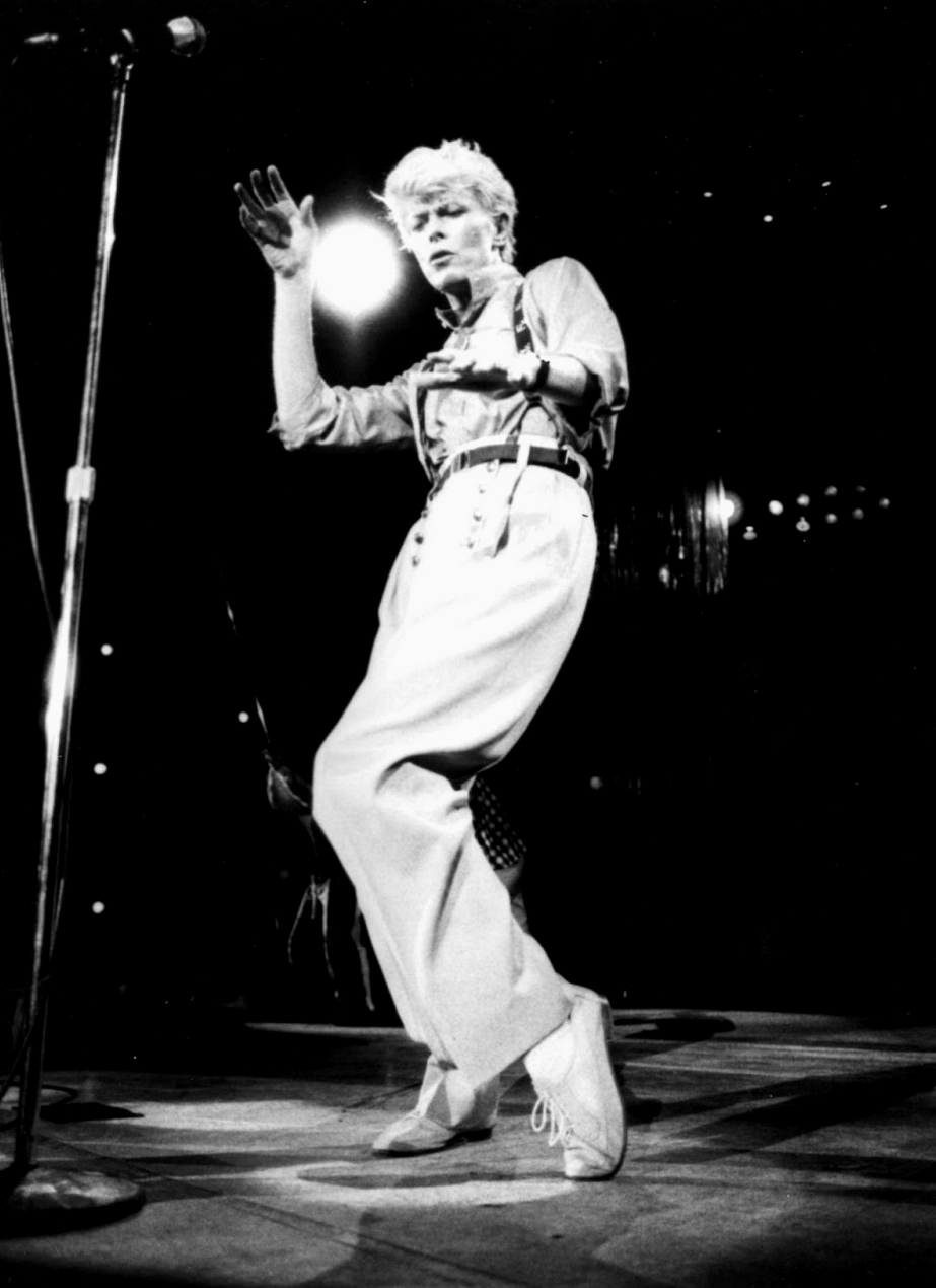 publicity still of david bowie on stage